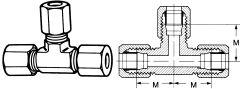 7000 Series Ermeto Steel Flareless Fittings, Union Tee