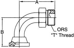 Steel Adapters, Code 62 Split Flange To Male O-Ring Face Seal, 90 deg Elbow