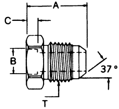 Steel Adapters, Braze Port To Male JIC 37 deg Flare, Straight