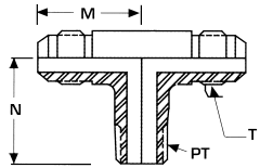 Stainless Steel Adapters, Male NPT Branch To Male JIC 37 deg Flare Run, Tee