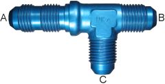 Aluminum Adapters (AN 804), Male JIC 37 deg Flare Run To Male JIC 37 deg Flare Branch, Bulkhead Tee