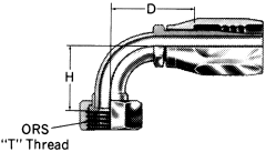 Steel Reusable 1 Wire Braid Reduced Bore Fittings, Female O-Ring Face Seal Swivel, 90 deg Elbow