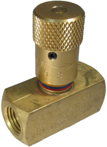 Brass Inline Easy Read Needle Valve, Female 1/2-14 NPT Ports, Up to 28.00 GPM & 2000.00 PSI