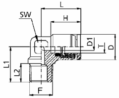 Brass Push Tube Fittings, Tube To Male NPT, 90 deg Elbow