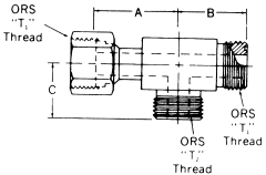 Steel Adapters, Male SAE O-Ring Face Seal Run & Branch To Female SAE O-Ring Face Seal Run, Tee