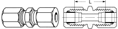 7000 Series Ermeto Steel Flareless Fittings, Small Hex Union