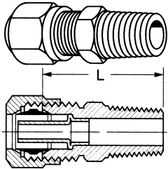 Brass DOT Approved Air Brake Tube Fittings, Tube To Male NPT, Straight