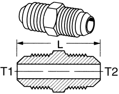 Brass Adapters, Male SAE 45 deg Flare To Male SAE 45 deg Flare, Straight