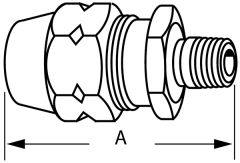 Brass Field Attachable 338 B Series Air Brake Hose Ends, Male NPT