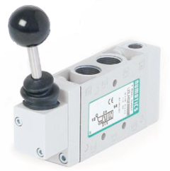 L2 Series 4-Way Manually Operated Pneumatic Valve, Hand Lever, Detent, 1/4 Inch NPT Ports, Up To 79